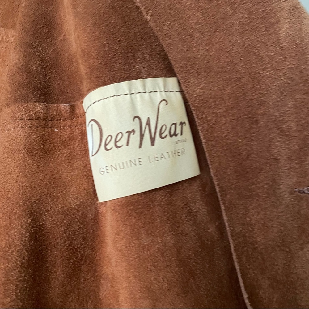 Leather Suede Fringe Jacket XL Western VTG DeerWear Made in USA Bohemian - Picture 7 of 10